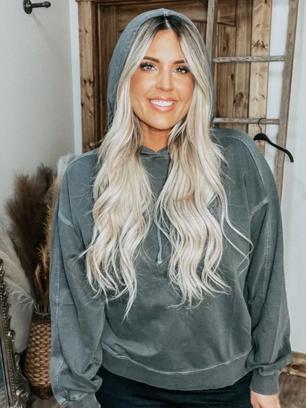 #1436 Zenana French Terry Pigment Dye & Enzyme Washing Hoodie
